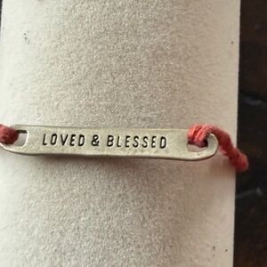 Loved and Blessed Bracelet with Vibrant Red Cord